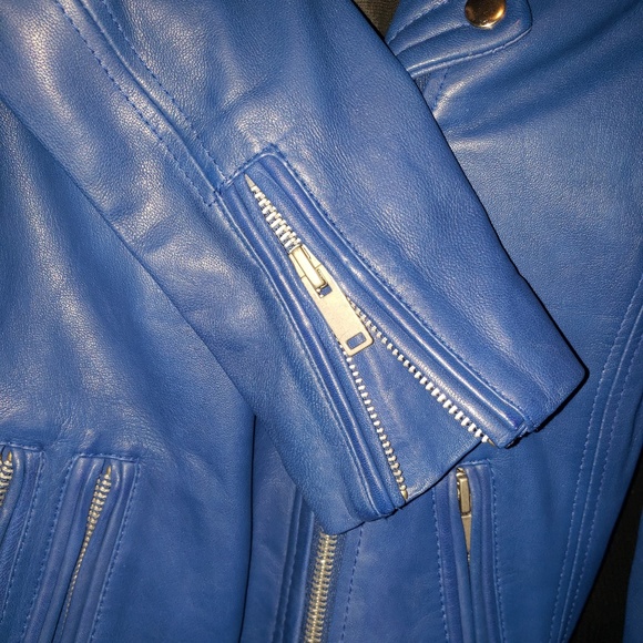 Belle Vere BLUE GENUINE LEATHER WAIST JACKET - Picture 4 of 8